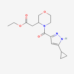 ethyl {4-[(3-cyclopropyl-1H-pyrazol-5-yl)carbonyl]morpholin-3-yl}acetate