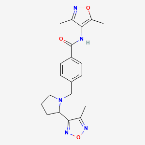 N-(3,5-dimethylisoxazol-4-yl)-4-{[2-(4-methyl-1,2,5-oxadiazol-3-yl)pyrrolidin-1-yl]methyl}benzamide