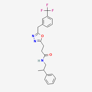 N-(2-phenylpropyl)-3-{5-[3-(trifluoromethyl)benzyl]-1,3,4-oxadiazol-2-yl}propanamide