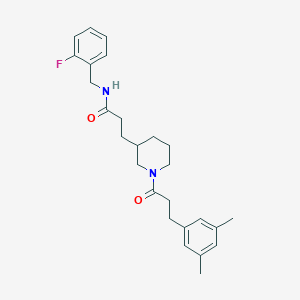 3-{1-[3-(3,5-dimethylphenyl)propanoyl]-3-piperidinyl}-N-(2-fluorobenzyl)propanamide