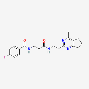 4-fluoro-N-(3-{[2-(4-methyl-6,7-dihydro-5H-cyclopenta[d]pyrimidin-2-yl)ethyl]amino}-3-oxopropyl)benzamide