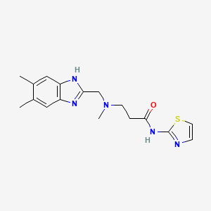 molecular formula C17H21N5OS B3794746 3-[[(5,6-dimethyl-1H-benzimidazol-2-yl)methyl](methyl)amino]-N-1,3-thiazol-2-ylpropanamide 