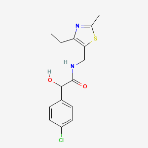 2-(4-chlorophenyl)-N-[(4-ethyl-2-methyl-1,3-thiazol-5-yl)methyl]-2-hydroxyacetamide