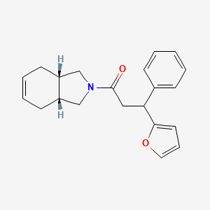 molecular formula C21H23NO2 B3794766 (3aR*,7aS*)-2-[3-(2-furyl)-3-phenylpropanoyl]-2,3,3a,4,7,7a-hexahydro-1H-isoindole 