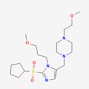 1-{[2-(cyclopentylsulfonyl)-1-(3-methoxypropyl)-1H-imidazol-5-yl]methyl}-4-(2-methoxyethyl)piperazine