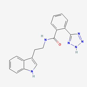 molecular formula C18H16N6O B3794798 N-[2-(1H-indol-3-yl)ethyl]-2-(2H-tetrazol-5-yl)benzamide 