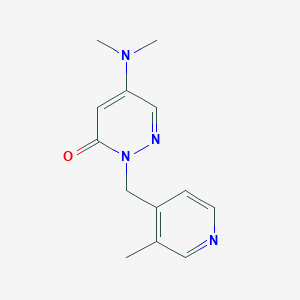 molecular formula C13H16N4O B3794806 5-(Dimethylamino)-2-[(3-methylpyridin-4-yl)methyl]pyridazin-3-one 