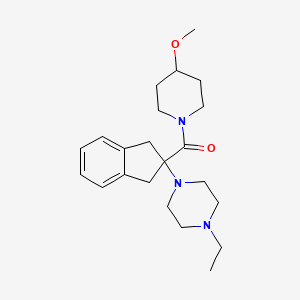 1-ethyl-4-{2-[(4-methoxy-1-piperidinyl)carbonyl]-2,3-dihydro-1H-inden-2-yl}piperazine