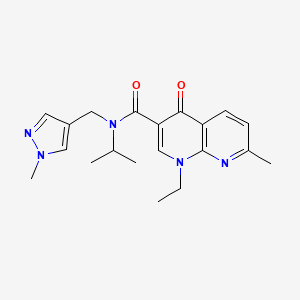 1-ethyl-N-isopropyl-7-methyl-N-[(1-methyl-1H-pyrazol-4-yl)methyl]-4-oxo-1,4-dihydro-1,8-naphthyridine-3-carboxamide trifluoroacetate