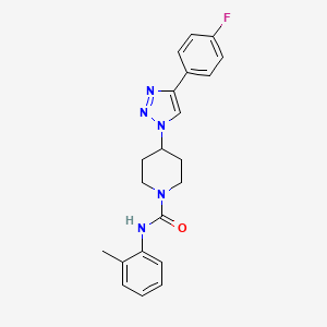 molecular formula C21H22FN5O B3794873 4-[4-(4-fluorophenyl)-1H-1,2,3-triazol-1-yl]-N-(2-methylphenyl)-1-piperidinecarboxamide 