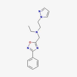 N-ethyl-N-[(3-phenyl-1,2,4-oxadiazol-5-yl)methyl]-2-(1H-pyrazol-1-yl)ethanamine