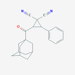 molecular formula C22H22N2O B379489 2-(1-Adamantylcarbonyl)-3-phenyl-1,1-cyclopropanedicarbonitrile 