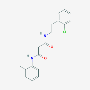 molecular formula C18H19ClN2O2 B3794914 N-[2-(2-chlorophenyl)ethyl]-N'-(2-methylphenyl)malonamide 