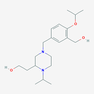 molecular formula C20H34N2O3 B3794922 2-{4-[3-(hydroxymethyl)-4-isopropoxybenzyl]-1-isopropyl-2-piperazinyl}ethanol 