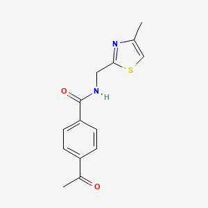 molecular formula C14H14N2O2S B3794926 4-acetyl-N-[(4-methyl-1,3-thiazol-2-yl)methyl]benzamide 