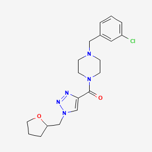 [4-[(3-Chlorophenyl)methyl]piperazin-1-yl]-[1-(oxolan-2-ylmethyl)triazol-4-yl]methanone