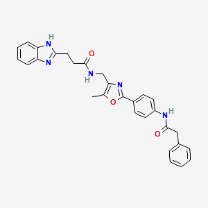 3-(1H-benzimidazol-2-yl)-N-[(5-methyl-2-{4-[(phenylacetyl)amino]phenyl}-1,3-oxazol-4-yl)methyl]propanamide