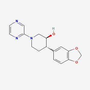 (3S*,4S*)-4-(1,3-benzodioxol-5-yl)-1-pyrazin-2-ylpiperidin-3-ol