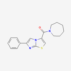 molecular formula C18H19N3OS B3794972 Azepan-1-yl-(6-phenylimidazo[2,1-b][1,3]thiazol-3-yl)methanone 