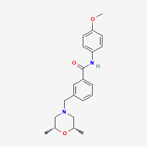 3-{[(2R*,6S*)-2,6-dimethylmorpholin-4-yl]methyl}-N-(4-methoxyphenyl)benzamide