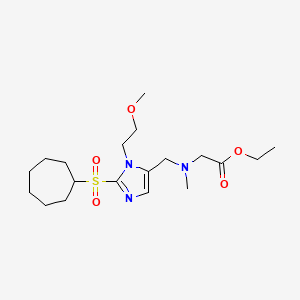 Ethyl 2-[[2-cycloheptylsulfonyl-3-(2-methoxyethyl)imidazol-4-yl]methyl-methylamino]acetate