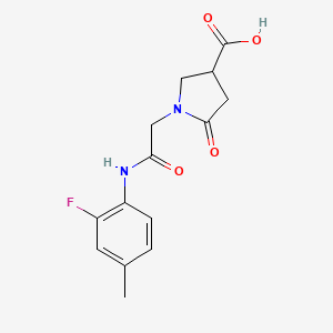 molecular formula C14H15FN2O4 B3795015 1-{2-[(2-fluoro-4-methylphenyl)amino]-2-oxoethyl}-5-oxopyrrolidine-3-carboxylic acid 