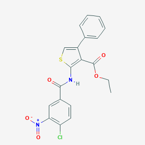 molecular formula C20H15ClN2O5S B379502 Ethyl 2-(4-chloro-3-nitrobenzamido)-4-phenylthiophene-3-carboxylate CAS No. 294668-31-8