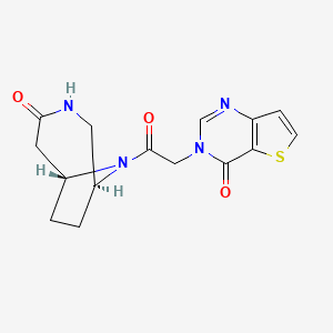 3-[2-oxo-2-[(1S,6R)-4-oxo-3,9-diazabicyclo[4.2.1]nonan-9-yl]ethyl]thieno[3,2-d]pyrimidin-4-one