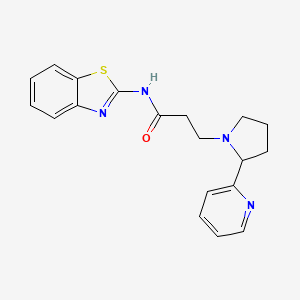 molecular formula C19H20N4OS B3795037 N-1,3-benzothiazol-2-yl-3-(2-pyridin-2-ylpyrrolidin-1-yl)propanamide 