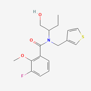 molecular formula C17H20FNO3S B3795048 3-fluoro-N-[1-(hydroxymethyl)propyl]-2-methoxy-N-(3-thienylmethyl)benzamide 