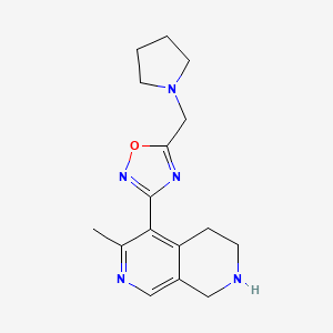 molecular formula C16H21N5O B3795054 3-(3-Methyl-5,6,7,8-tetrahydro-2,7-naphthyridin-4-yl)-5-(pyrrolidin-1-ylmethyl)-1,2,4-oxadiazole 