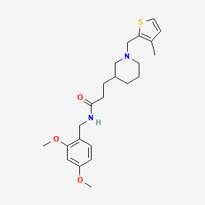 molecular formula C23H32N2O3S B3795061 N-(2,4-dimethoxybenzyl)-3-{1-[(3-methyl-2-thienyl)methyl]-3-piperidinyl}propanamide 