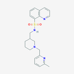 molecular formula C22H26N4O2S B3795070 N-[[1-[(6-methylpyridin-2-yl)methyl]piperidin-3-yl]methyl]quinoline-8-sulfonamide 