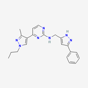 4-(3-methyl-1-propylpyrazol-4-yl)-N-[(3-phenyl-1H-pyrazol-5-yl)methyl]pyrimidin-2-amine