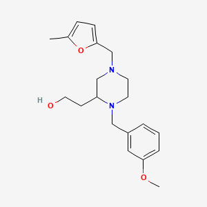 molecular formula C20H28N2O3 B3795102 2-{1-(3-methoxybenzyl)-4-[(5-methyl-2-furyl)methyl]-2-piperazinyl}ethanol 