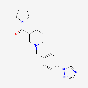 molecular formula C19H25N5O B3795107 3-(pyrrolidin-1-ylcarbonyl)-1-[4-(1H-1,2,4-triazol-1-yl)benzyl]piperidine 