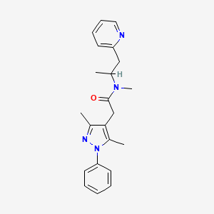 2-(3,5-dimethyl-1-phenyl-1H-pyrazol-4-yl)-N-methyl-N-(1-methyl-2-pyridin-2-ylethyl)acetamide