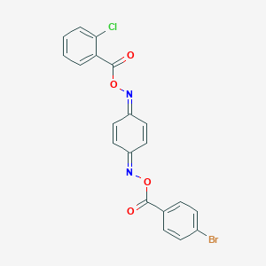 molecular formula C20H12BrClN2O4 B379511 benzo-1,4-quinone 1-[O-(4-bromobenzoyl)oxime] 4-[O-(2-chlorobenzoyl)oxime] 