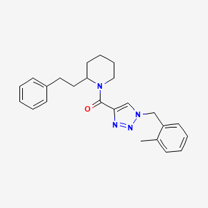 molecular formula C24H28N4O B3795120 1-{[1-(2-methylbenzyl)-1H-1,2,3-triazol-4-yl]carbonyl}-2-(2-phenylethyl)piperidine 