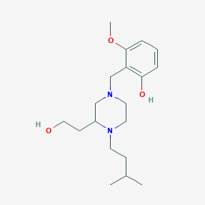 2-{[3-(2-hydroxyethyl)-4-(3-methylbutyl)-1-piperazinyl]methyl}-3-methoxyphenol