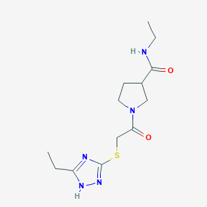 N-ethyl-1-{[(3-ethyl-1H-1,2,4-triazol-5-yl)thio]acetyl}pyrrolidine-3-carboxamide