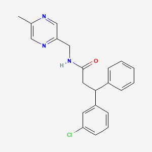 3-(3-chlorophenyl)-N-[(5-methyl-2-pyrazinyl)methyl]-3-phenylpropanamide