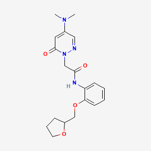 molecular formula C19H24N4O4 B3795135 2-[4-(dimethylamino)-6-oxo-1(6H)-pyridazinyl]-N-[2-(tetrahydro-2-furanylmethoxy)phenyl]acetamide 