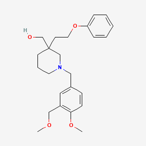 [1-[4-methoxy-3-(methoxymethyl)benzyl]-3-(2-phenoxyethyl)-3-piperidinyl]methanol