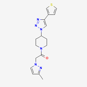 molecular formula C17H20N6OS B3795160 1-[(3-methyl-1H-pyrazol-1-yl)acetyl]-4-[4-(3-thienyl)-1H-1,2,3-triazol-1-yl]piperidine 