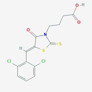 4-[(5Z)-5-(2,6-dichlorobenzylidene)-4-oxo-2-thioxo-1,3-thiazolidin-3-yl]butanoic acid
