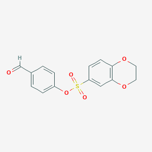 molecular formula C15H12O6S B379519 4-Formylphenyl 2,3-dihydro-1,4-benzodioxine-6-sulfonate 