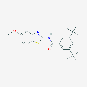 molecular formula C23H28N2O2S B379520 3,5-ditert-butyl-N-(5-methoxy-1,3-benzothiazol-2-yl)benzamide 