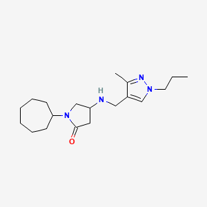 1-Cycloheptyl-4-[(3-methyl-1-propylpyrazol-4-yl)methylamino]pyrrolidin-2-one