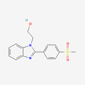 molecular formula C16H16N2O3S B3795245 2-{2-[4-(methylsulfonyl)phenyl]-1H-benzimidazol-1-yl}ethanol 